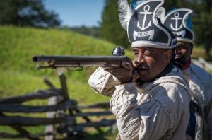 Keynote speaker Kevin Chapman is part of a Trenton-based group of Revolutionary War reenactors.